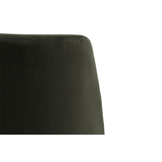 Chaises de salle à manger en velours côtelé et pieds métal noir (lot de 4) ALINE - HELLIN