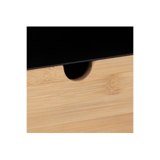 Chevet suspendu cube en métal et bambou 1 tiroir 1 niche JANIE - HELLIN