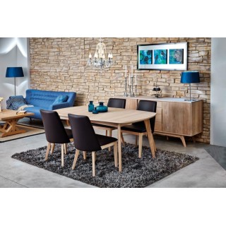 Table à manger ovale en bois blanchi L180 MARTINE - HELLIN