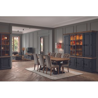 Table à manger en bois massif teck recyclé pour recevoir jusqu'à 12 personnes