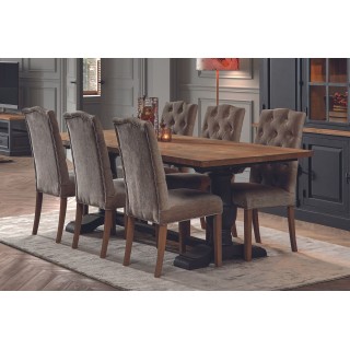 Table rectangulaire en bois massif et teck recyclé L 260 cm