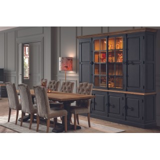 Table à manger en bois massif teck recyclé pour recevoir jusqu'à 12 personnes