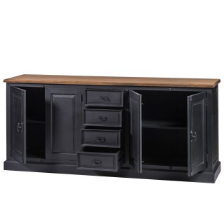 Buffet 4 portes en bois et teck massif -collection DALILA