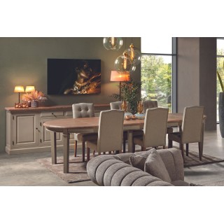 Table extensible en bois massif pouvant accueillir jusqu'à 14 personnes