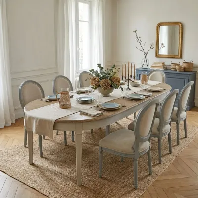 Table extensible en bois massif pouvant accueillir jusqu'à 14 personnes