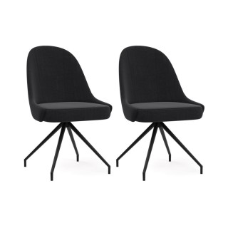 Chaises en tissu et métal (lot de 2) FLORIDA - HELLIN