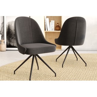 Chaises en tissu et métal (lot de 2) FLORIDA - HELLIN