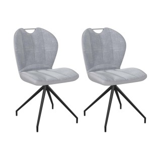 Chaises de salle à manger en tissu et métal (lot de 2) NEWARK - HELLIN
