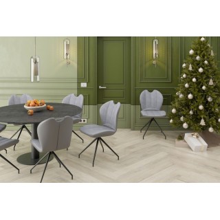 Chaises de salle à manger en tissu et métal (lot de 2) NEWARK - HELLIN