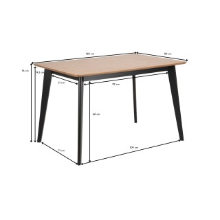 Table à manger rectangulaire en bois : 4 à 6 personnes | Hellin