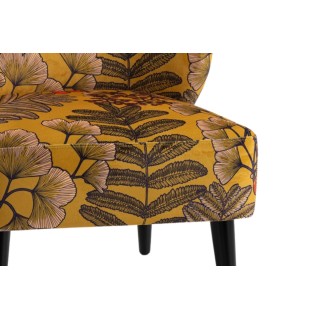 Fauteuil rétro crapaud en velours à motifs AMAZONIE - HELLIN