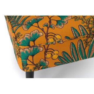 Fauteuil rétro crapaud en velours à motifs AMAZONIE - HELLIN