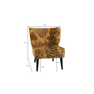 Fauteuil rétro crapaud en velours à motifs AMAZONIE - HELLIN
