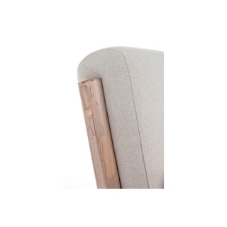 Fauteuil Vintage en lin avec accoudoirs bois  - HELLIN