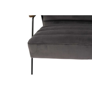 Canapé 2 places relax et chic en velours et métal LISBOA - HELLIN