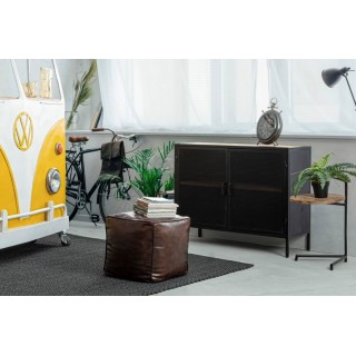 Buffet industriel en métal noir : 2 portes / 1 étagère | Hellin