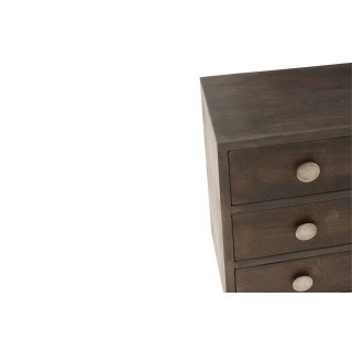 Buffet bas ethnique en bois de manguier 2 portes et 6 tiroirs PADANG - HELLIN