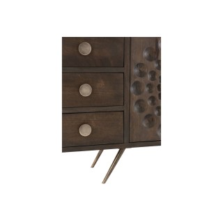 Buffet bas ethnique en bois de manguier 2 portes et 6 tiroirs PADANG - HELLIN