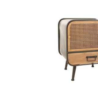 Table de nuit industriel en métal 1 porte et 1 tiroir DETROIT - HELLIN