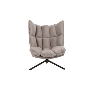 Fauteuil de relaxation en tissu/simili et piétement métal noir - FENIX