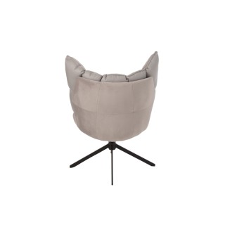 Fauteuil de relaxation en tissu/simili et piétement métal noir - FENIX