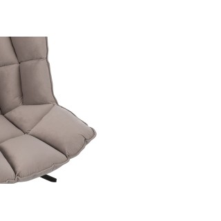 Fauteuil de relaxation en tissu/simili et piétement métal noir - FENIX