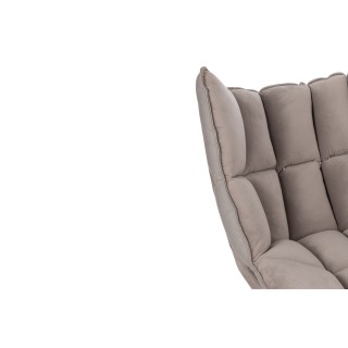 Fauteuil de relaxation en tissu/simili et piétement métal noir - FENIX