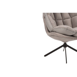 Fauteuil de relaxation en tissu/simili et piétement métal noir - FENIX