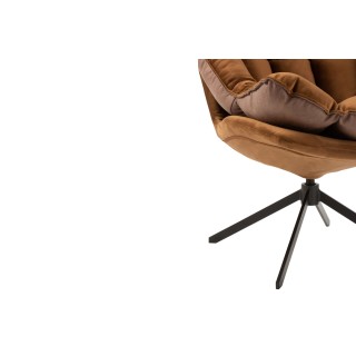 Fauteuil de relaxation en tissu/simili et piétement métal noir - FENIX