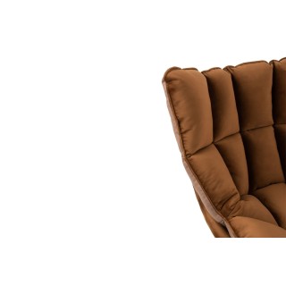 Fauteuil de relaxation en tissu/simili et piétement métal noir - FENIX