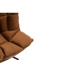 Fauteuil de relaxation en tissu/simili et piétement métal noir - FENIX