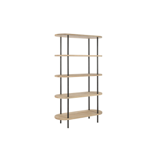 Bibliothèque en bois de manguier et en métal 5 tablettes SALI - HELLIN