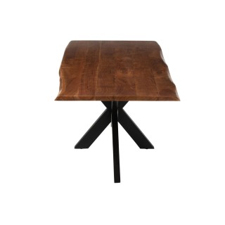 Table de salle à manger rectangulaire en bois d'acacia massif et métal noir L200 EDGAR - HELLIN