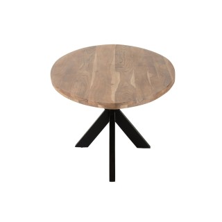 Table de salle à manger ovale en bois d'acacia massif et métal noir L210 EDGAR - HELLIN