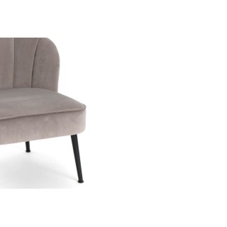 Fauteuil en velours et pieds métal CAMELIA - HELLIN