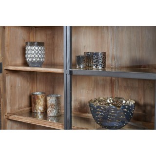 Buffet haut en bois et portes vitrées en bois massif pour une ambiance industrielle chic