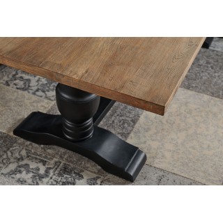Table rectangulaire en bois massif et teck recyclé L 260 cm