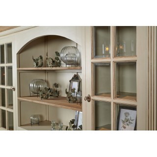 Vaisselier en bois avec nombreux rangements et vitres (avec niche) - Hellin