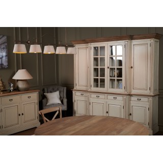 Vaisselier en bois avec nombreux rangements et vitres - Hellin