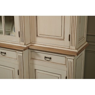 Vaisselier en bois avec nombreux rangements et vitres - Hellin