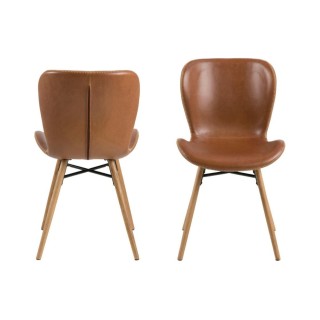 Chaise simili et bois Matilda : style scandinave | Hellin