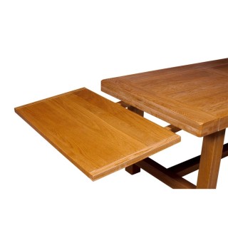 Table rectangulaire extensible en chêne massif : 2 allonges