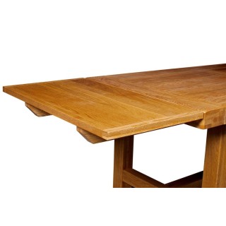 Table rectangulaire extensible en chêne massif : 2 allonges
