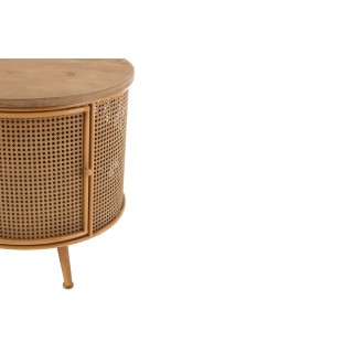 Bout de canapé rond en bois et en métal avec rangement D60 DETROIT - HELLIN