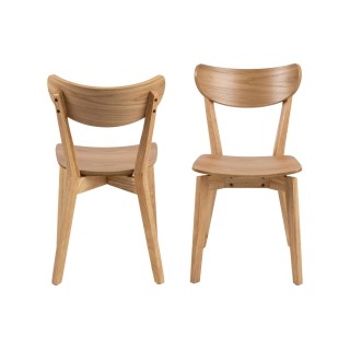 Chaise scandinave en bois naturel ou noir : lot de deux | Hellin