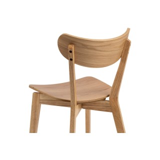 Chaise scandinave en bois naturel ou noir : lot de deux | Hellin