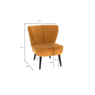 Fauteuil crapaud en velours côtelé MALO - HELLIN