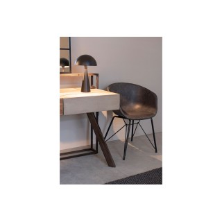 Bureau design en bois recyclé et métal noir 2 tiroirs COROT - HELLIN