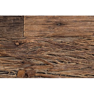 Bureau design en bois recyclé et métal noir 2 tiroirs COROT - HELLIN