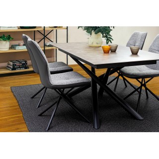 Table à manger rectangulaire Snake : céramique et métal | Hellin